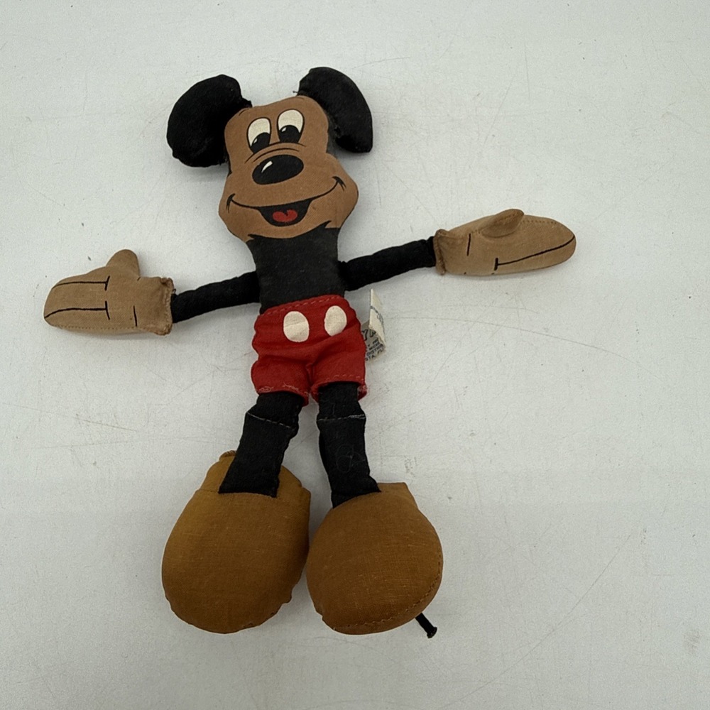 Vintage Cloth Plush Mickey Mouse 60s-70s Walt Disney Approx 7.5" - Picture 2 of 8